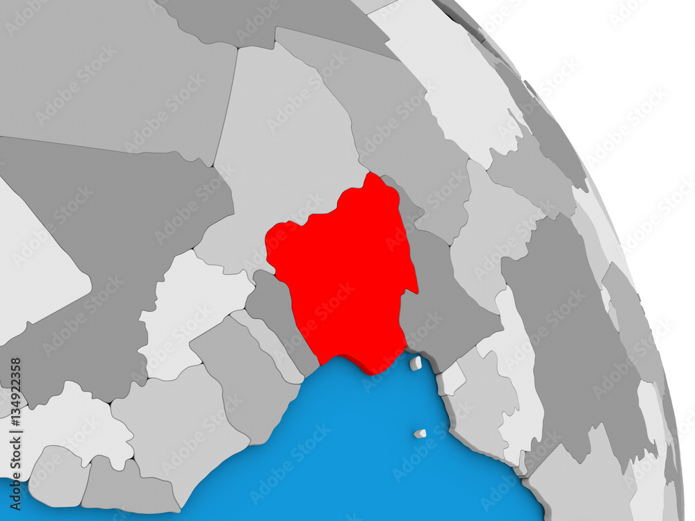 Fototapeta premium Nigeria on globe