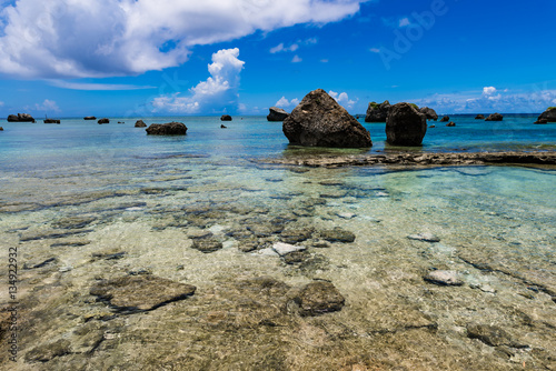 Fototapeta Naklejka Na Ścianę i Meble -  Sea, reef, landscape. Okinawa, Japan, Asia.
