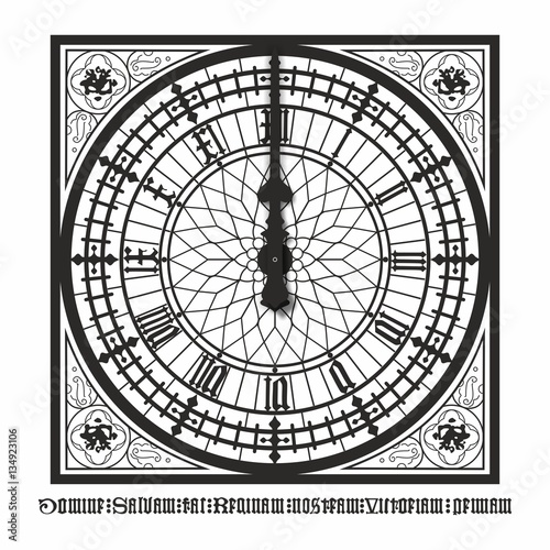 12 o'clock pm am english London Old style Westminster Big Ben Display - High Noon