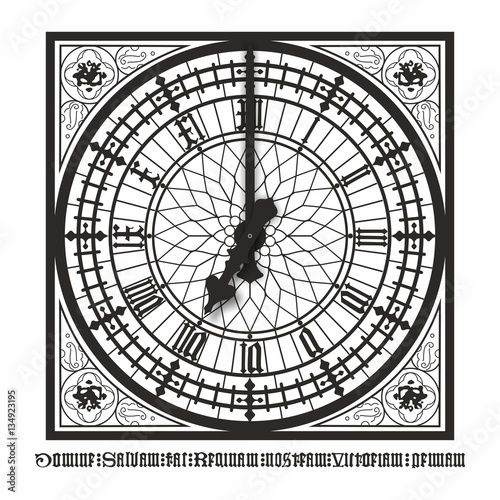 7 o'clock pm am english London Old style Westminster Big Ben Display
