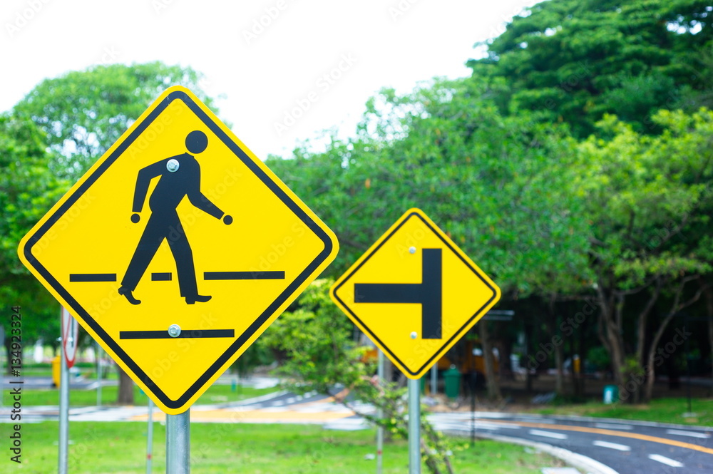 Traffic sign & symbols on the load Traffic sign & symbols on the load