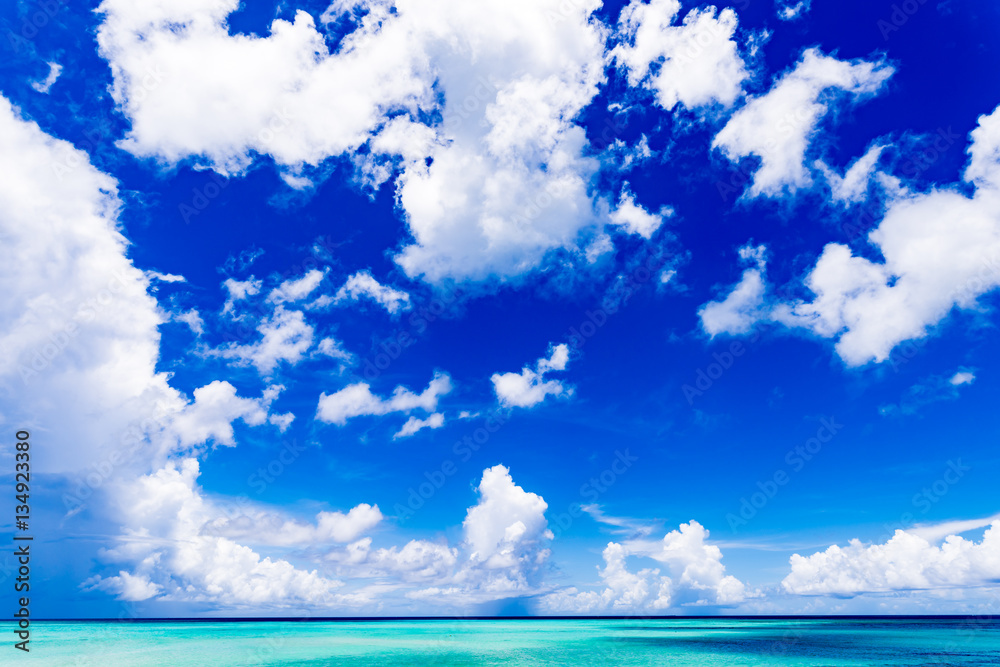 Blue sky, landscape. Okinawa, Japan, Asia.