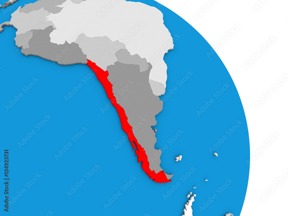 Chile on globe StockIllustration Adobe Stock