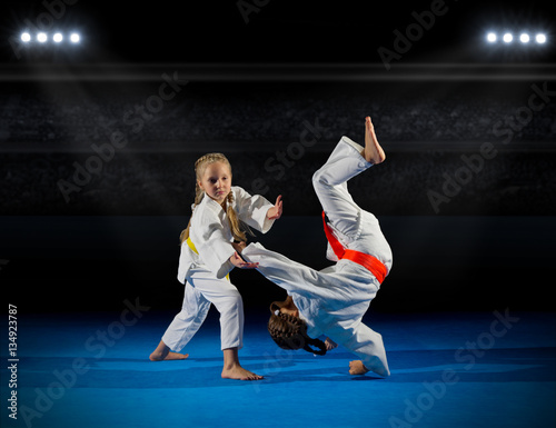 Girls martial arts fighters