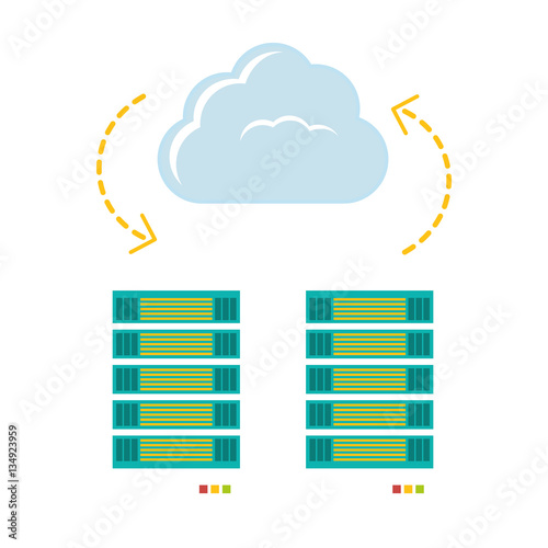 web hosting or data center related icons image vector illustration design 