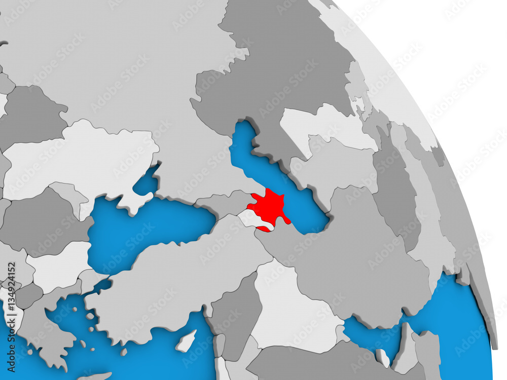 Azerbaijan on globe Azerbaijan on globe