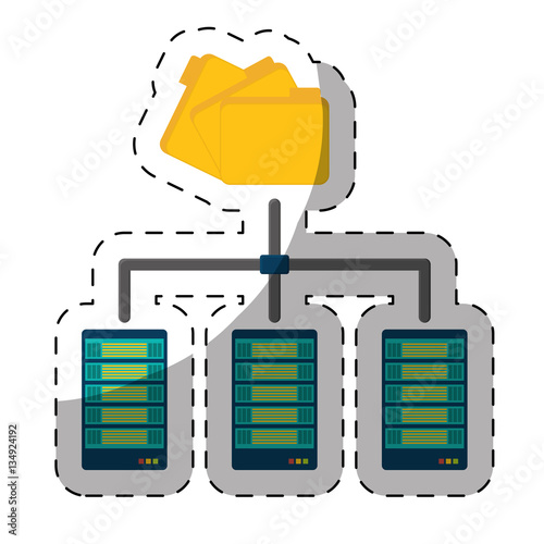 web hosting or data center related icons sticker image vector illustration design 