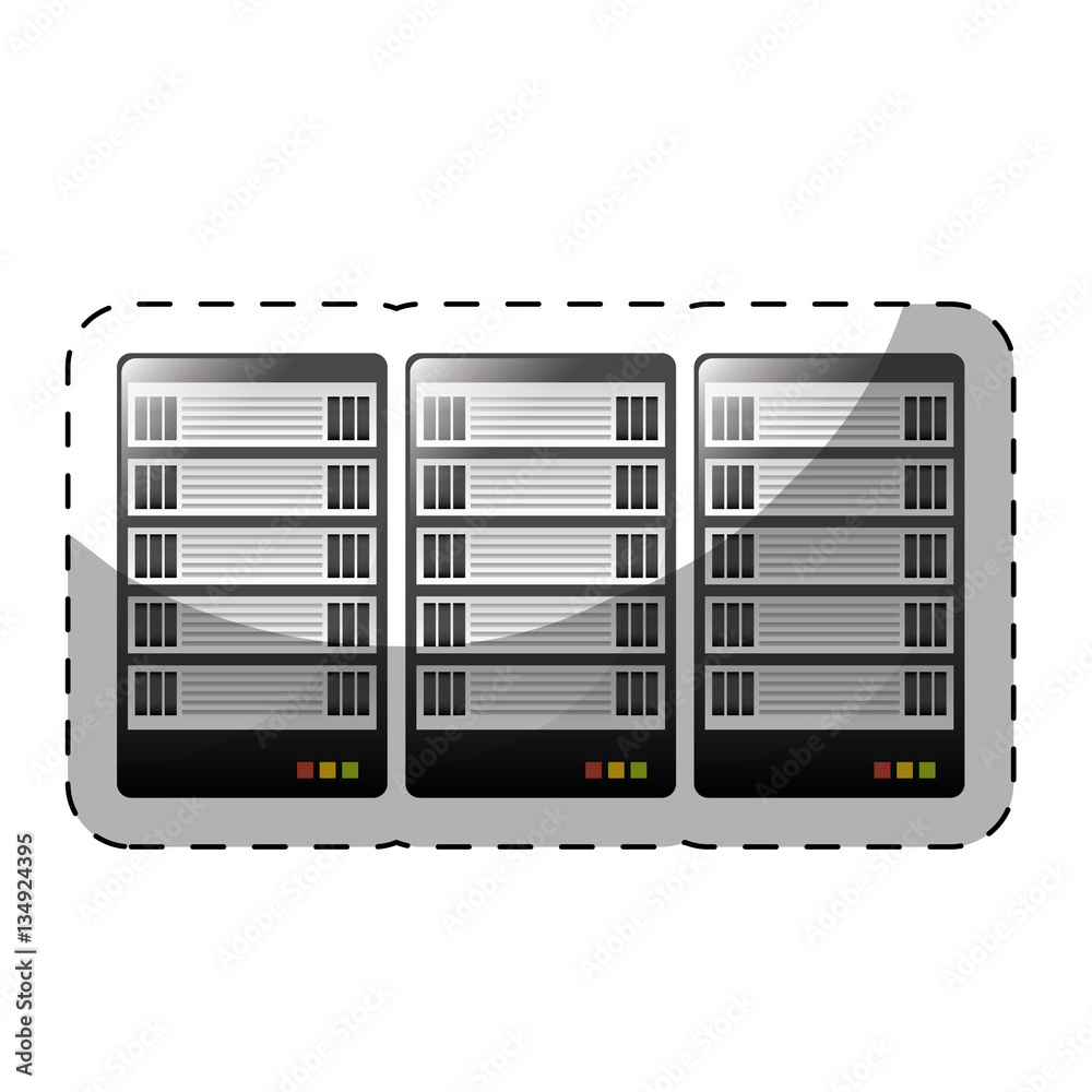 web hosting or data center related icons sticker image vector illustration design 