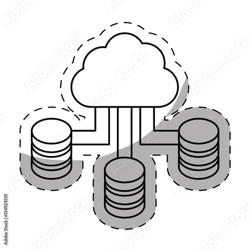 web hosting or data center related icons sticker image vector illustration design 