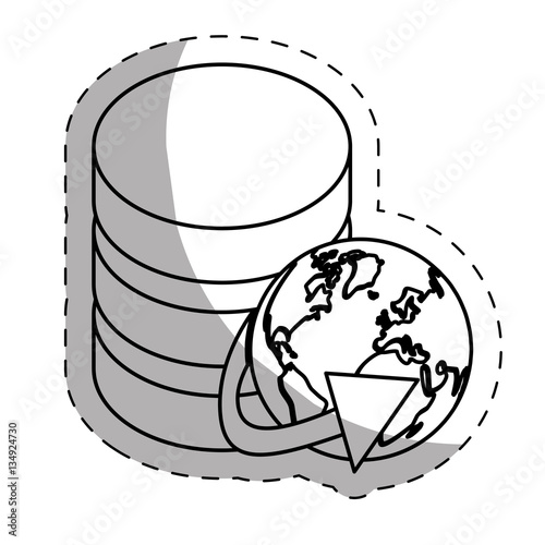web hosting or data center related icons sticker image vector illustration design 