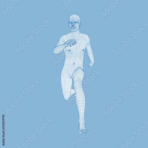 3d Running Man. Design for Sport, Business and Technology.