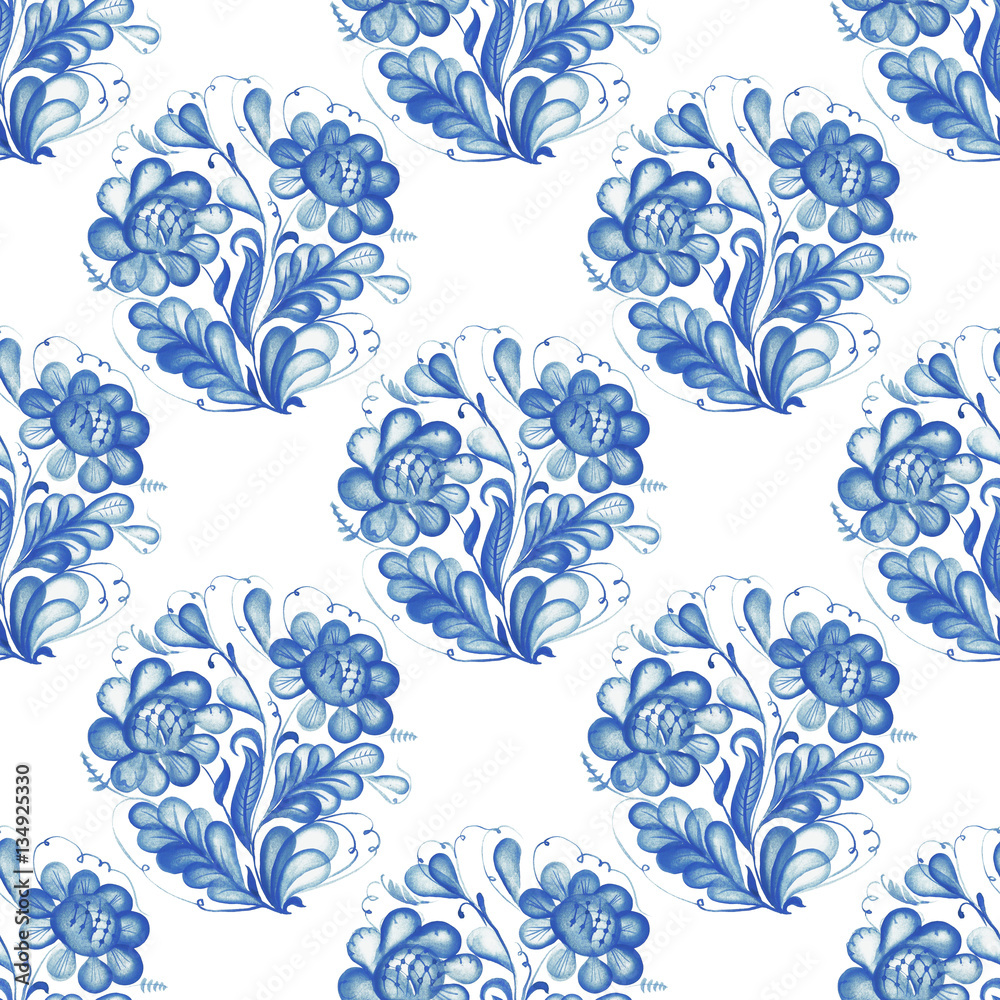 Fototapeta premium Seamless pattern with Russian ornament Gzel