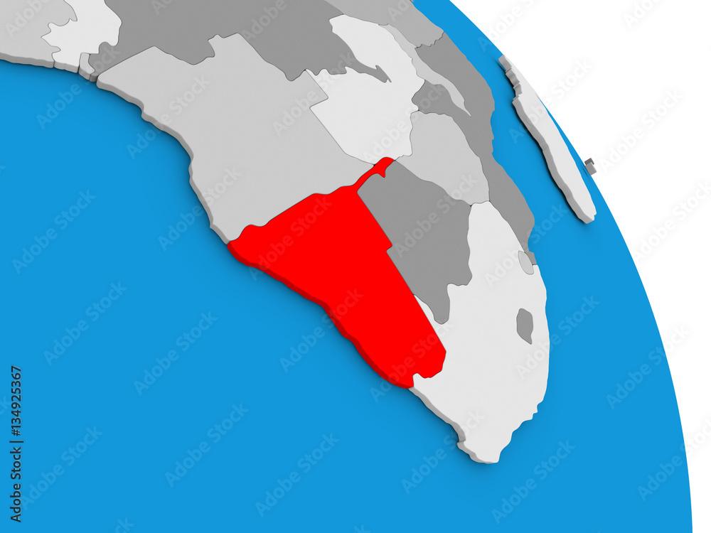 Fototapeta premium Namibia on globe