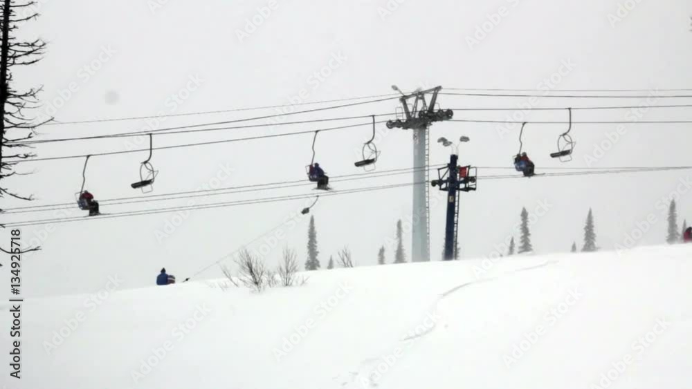 Beautiful Snowy Mountain And Ski Lift Station Beautiful Snowy Mountain And Ski Lift Station