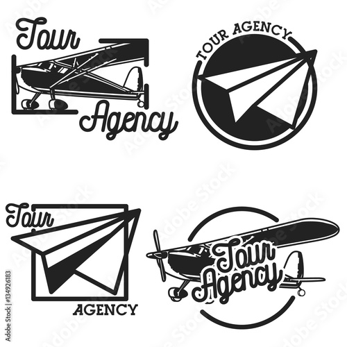 Vintage tour agency emblems