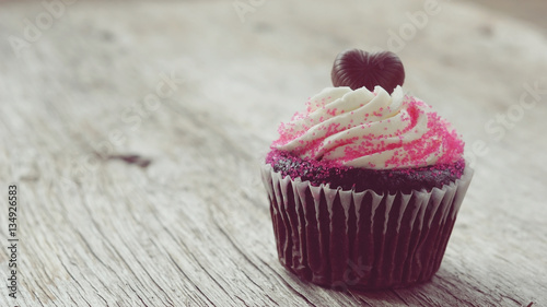 Chocolate heart on top of c...