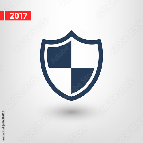 Shield icon, vector illustration. Flat design style Free Download Shield icon, vector illustration. Flat design style - GFXLoad