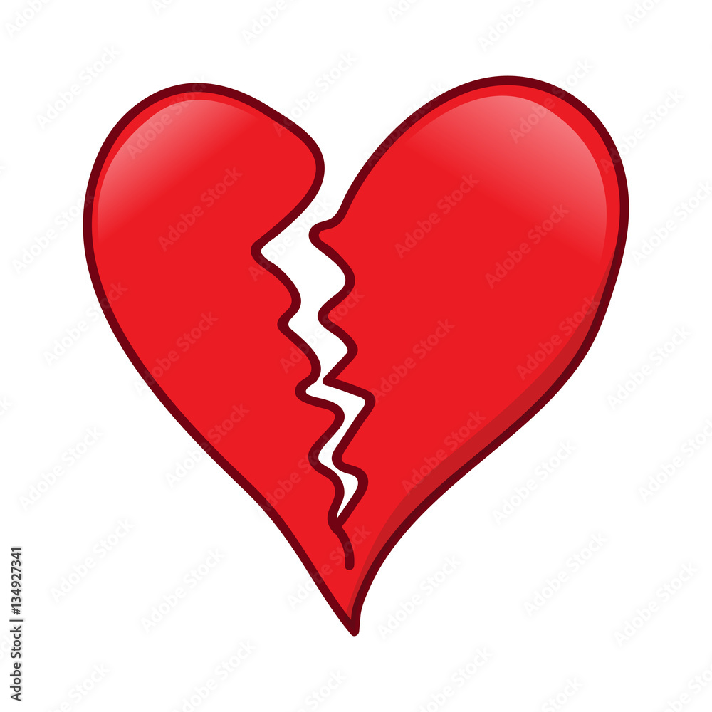 broken heart isolated on white background broken heart isolated on white background