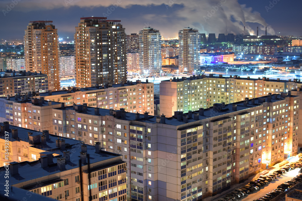 Night of the roof of the beautiful city Night of the roof of the beautiful city