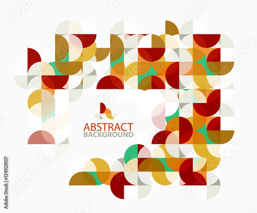 Modern geometric abstract background, circles on white