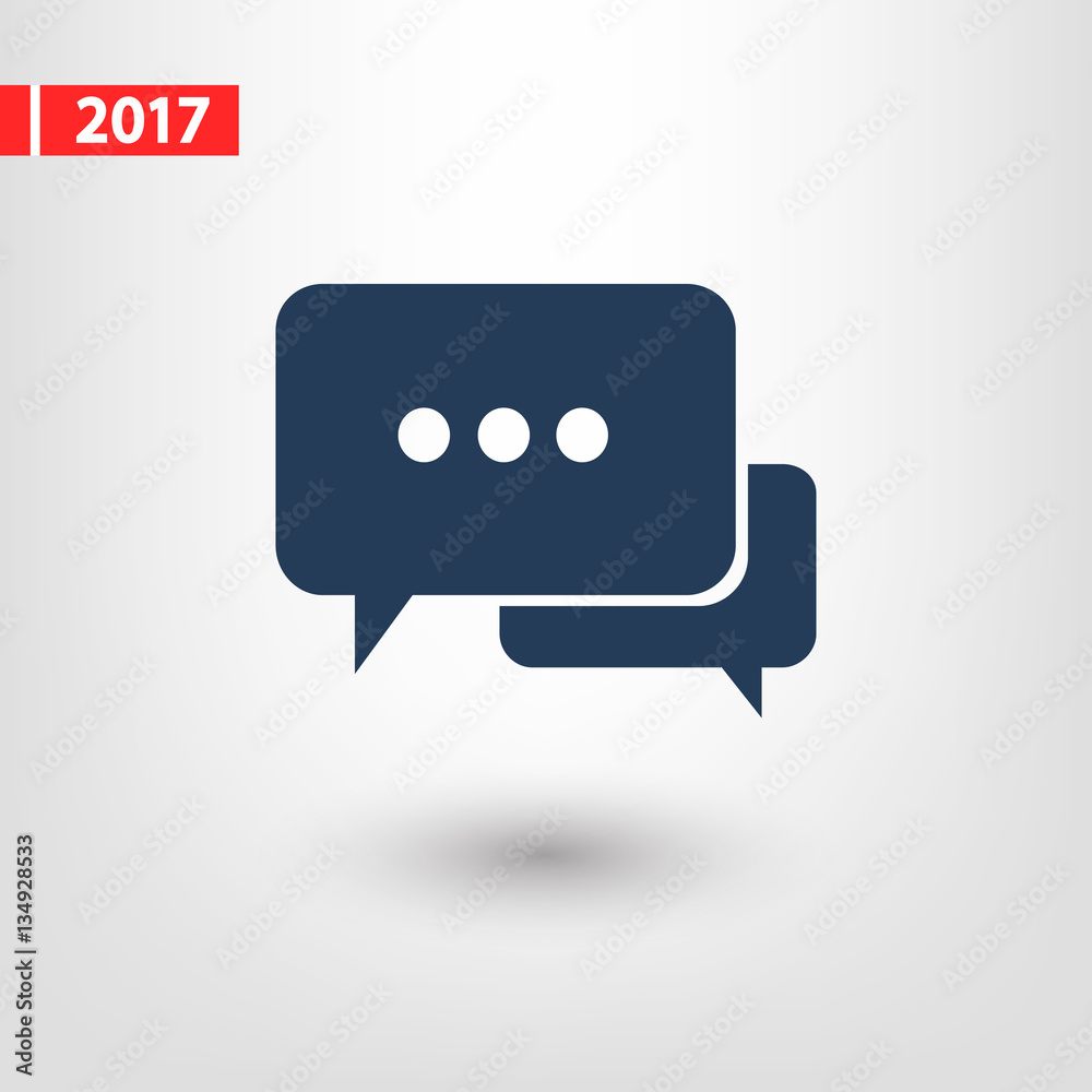 Speech bubbles icon. vector illustration with soft shadow on a gray background Speech bubbles icon. vector illustration with soft shadow on a gray background