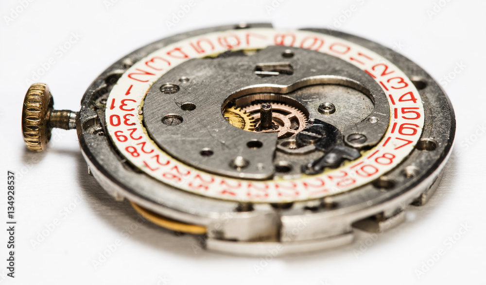 clockwork old mechanical USSR watch, high resolution and detail clockwork old mechanical USSR watch, high resolution and detail