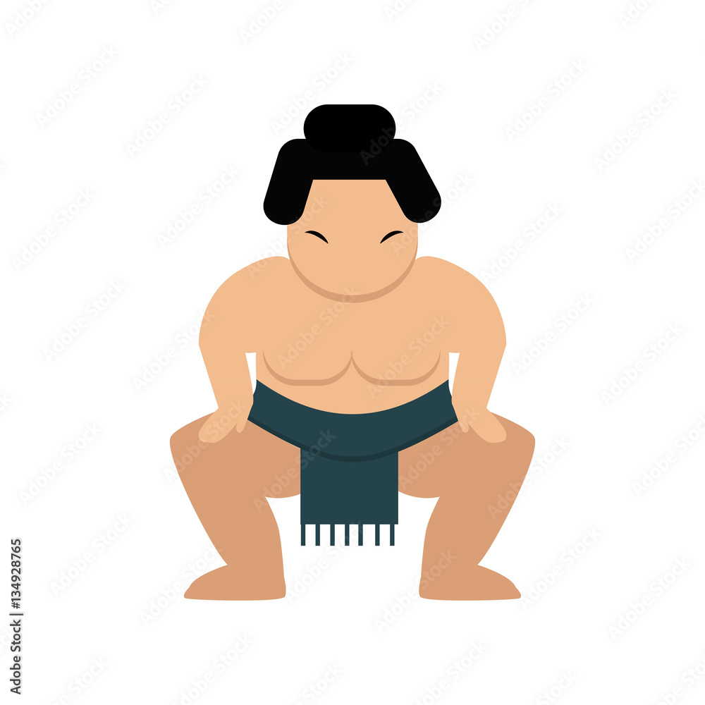 Cartoon japanese fat sumo wrestler vector illustration. Cartoon japanese fat sumo wrestler vector illustration.