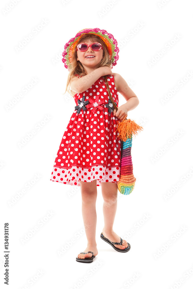 Little girl was dressed for summer walk