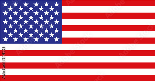 Государственный флаг Соединенных Штатов Америки. Векторная иллюстрация. 