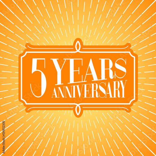 5 years anniversary vector illustration, icon, logo