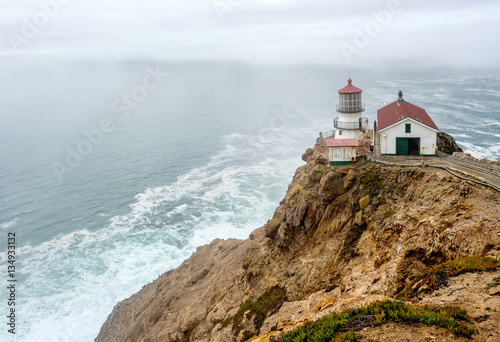 Point Reyes Lighthouse at Pacific coast, built in 1870
