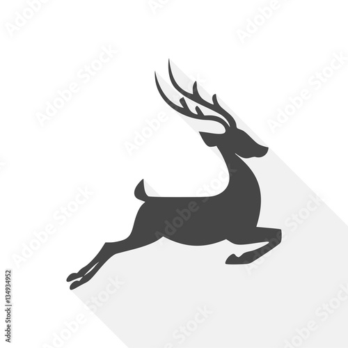 Black deer icon - vector Illustration