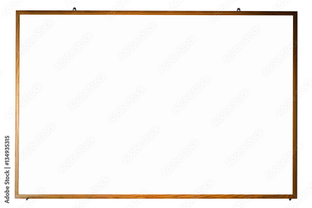 Fototapeta White board, blank board or blank frame isolated on white background.
