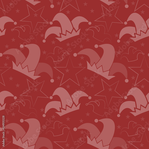 Seamless pattern with jester hat. April Fool's day background. Vector illustration