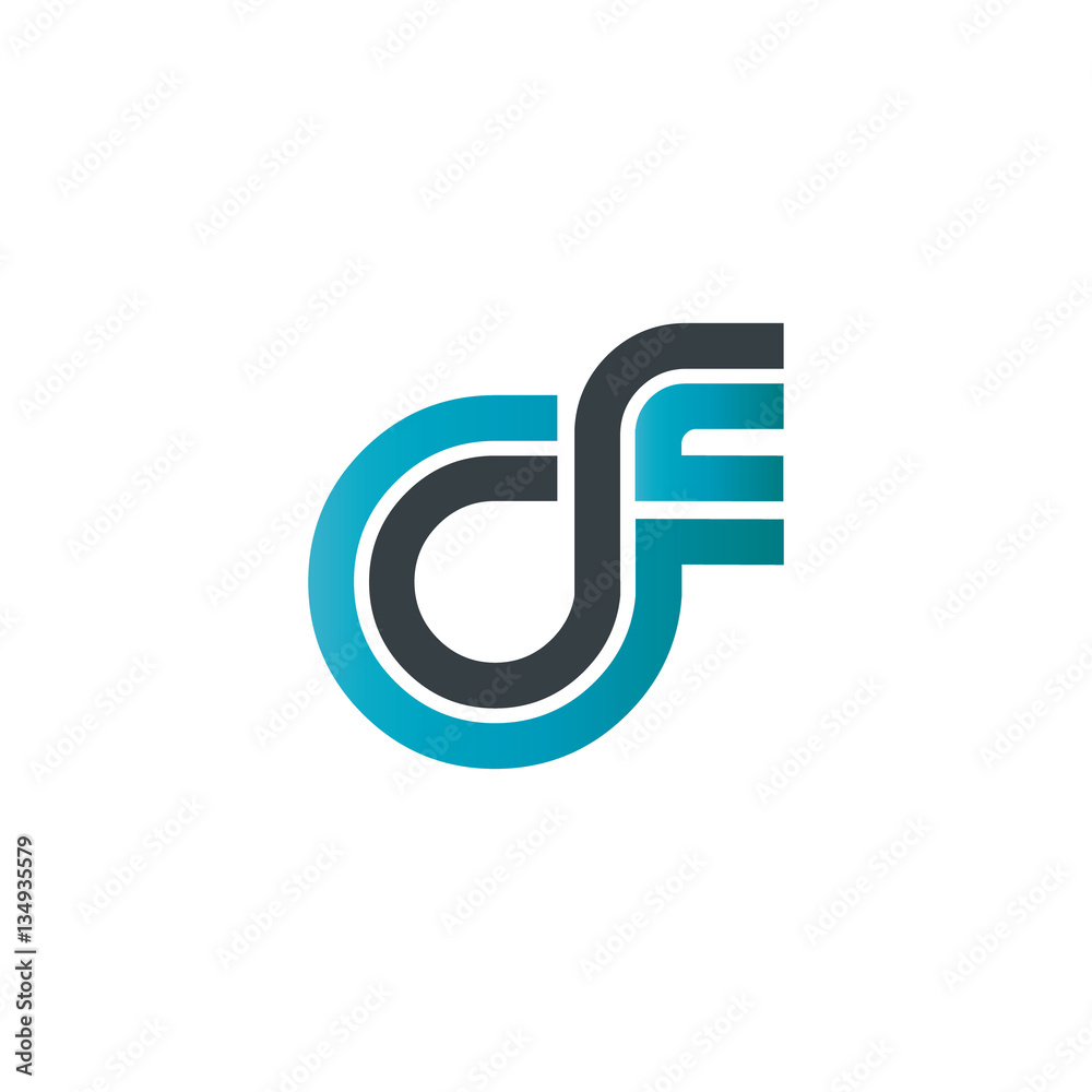 Initial Letter CF Linked Design Logo Initial Letter CF Linked Design Logo