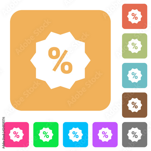 Discount sticker rounded square flat icons