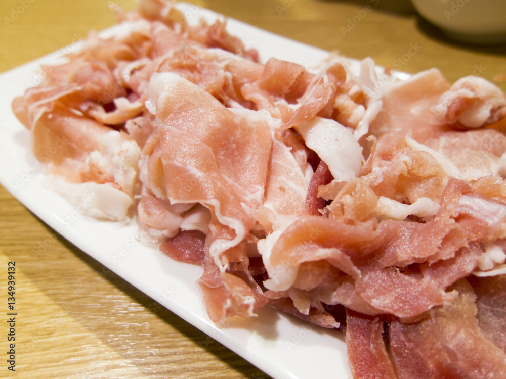 Raw ham combination platter