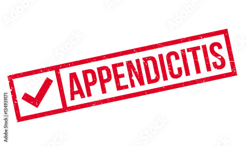 Appendicitis rubber stamp. Grunge design with dust scratches. Effects can be easily removed for a clean, crisp look. Color is easily changed.