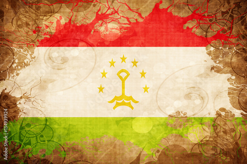 Grunge vintage Tajikistan flag