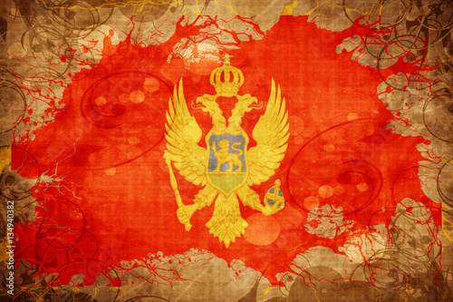 Grunge vintage Montenegro flag