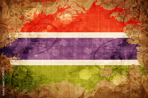 Grunge vintage Gambia flag