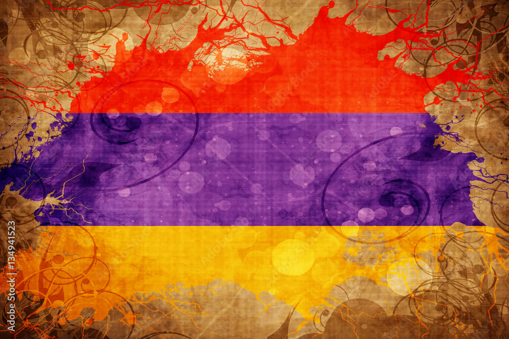 Grunge vintage Armenia flag