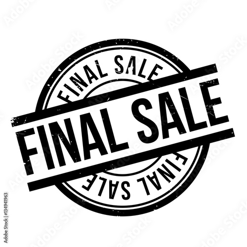 Final Sale rubber stamp. Grunge design with dust scratches. Effects can be easily removed for a clean, crisp look. Color is easily changed.