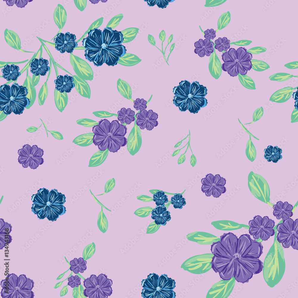 Abstract seamless pattern of cute hand painted flowers ? Abstract seamless pattern of cute hand painted flowers ?