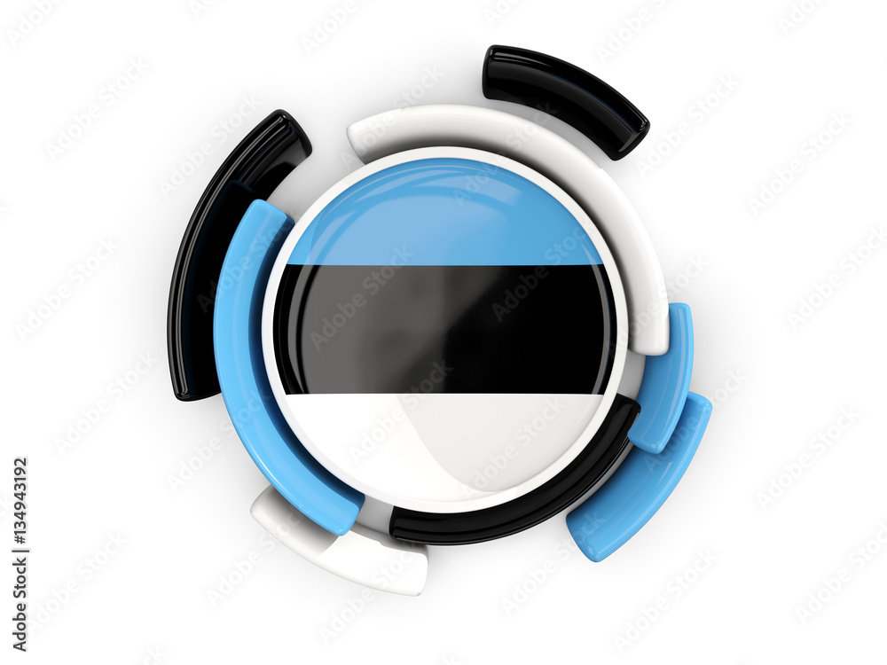Round flag of estonia with color pattern Round flag of estonia with color pattern