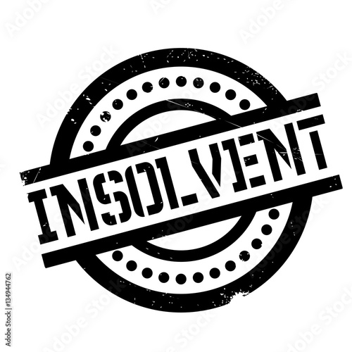 Insolvent rubber stamp. Grunge design with dust scratches. Effects can be easily removed for a clean, crisp look. Color is easily changed.