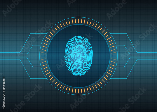 Biometric technology futuristic background
