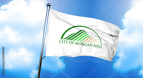 Photos Morgan hill flag, 3D rendering