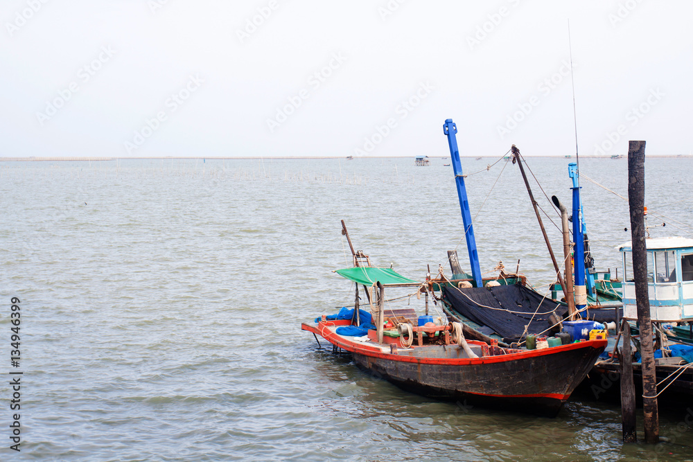 Fisherman boat park at the yard