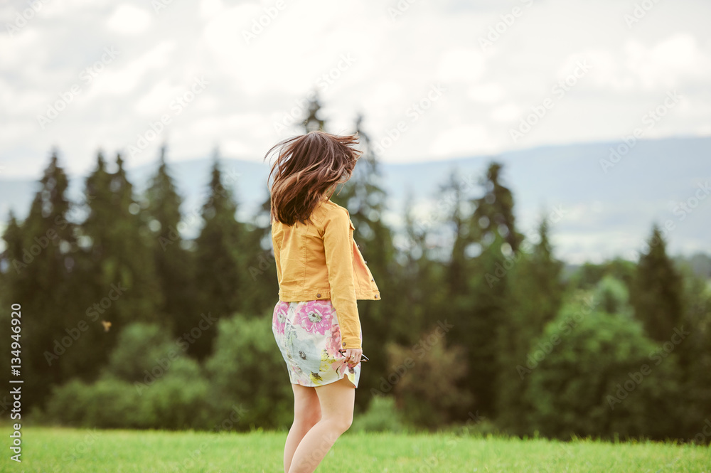 Beautiful Young Woman Outdoors. Enjoy Nature. Beautiful Young Woman Outdoors. Enjoy Nature.